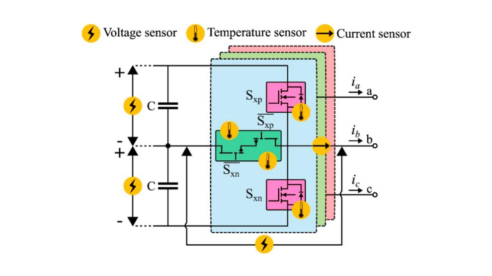 Scheme of a low-power converter module with its respective sensors